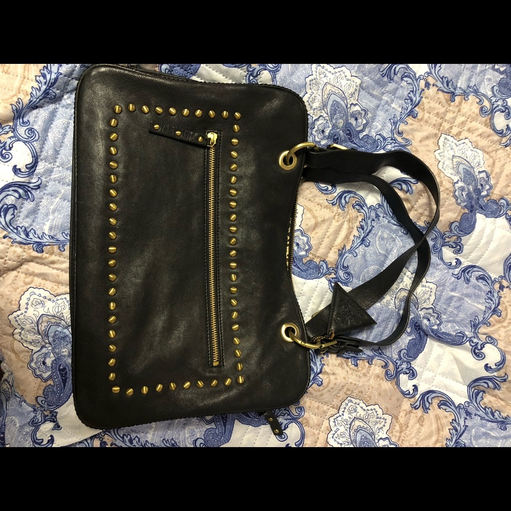 ❤️GENUINE LEATHER briefcase style studded bag❤️